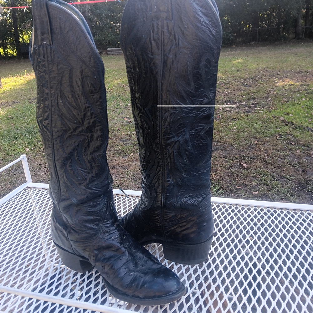 Nocona Blue and Cream Western Boots
